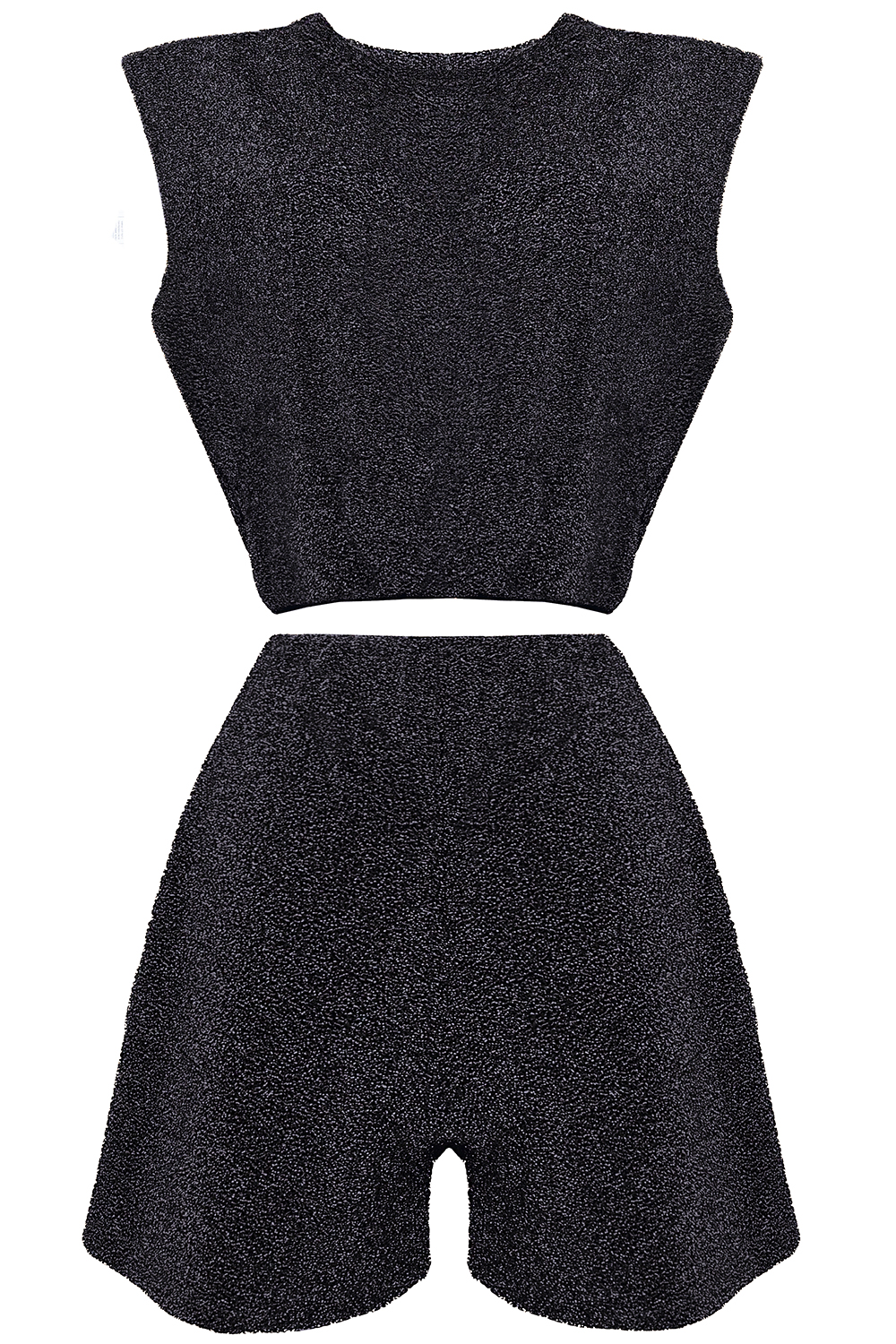 МINI SET TOP CON PANTALONI CHLOE JERSEY LAMÉ NERO МINI SET TOP CON PANTALONI CHLOE JERSEY LAMÉ NERO