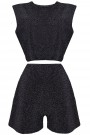 МINI SET TOP CON PANTALONI CHLOE JERSEY LAMÉ NERO МINI SET TOP CON PANTALONI CHLOE JERSEY LAMÉ NERO