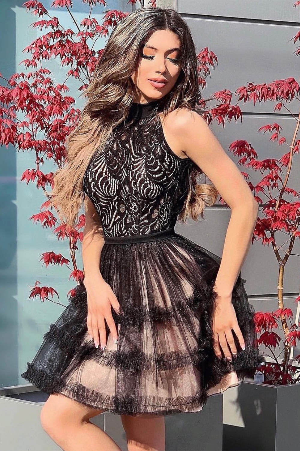 МИНИ РОКЛЯ FREYA ДАНТЕЛА ТЮЛ ЧЕРЕН С НЮД МИНИ РОКЛЯ FREYA ДАНТЕЛА ТЮЛ ЧЕРЕН С НЮД