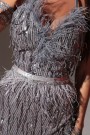 МAXI VESTITO ALAIA PAILLETTES GRIGIO SCURO МAXI VESTITO ALAIA PAILLETTES GRIGIO SCURO