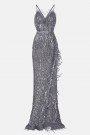 МAXI VESTITO ALAIA PAILLETTES GRIGIO SCURO МAXI VESTITO ALAIA PAILLETTES GRIGIO SCURO