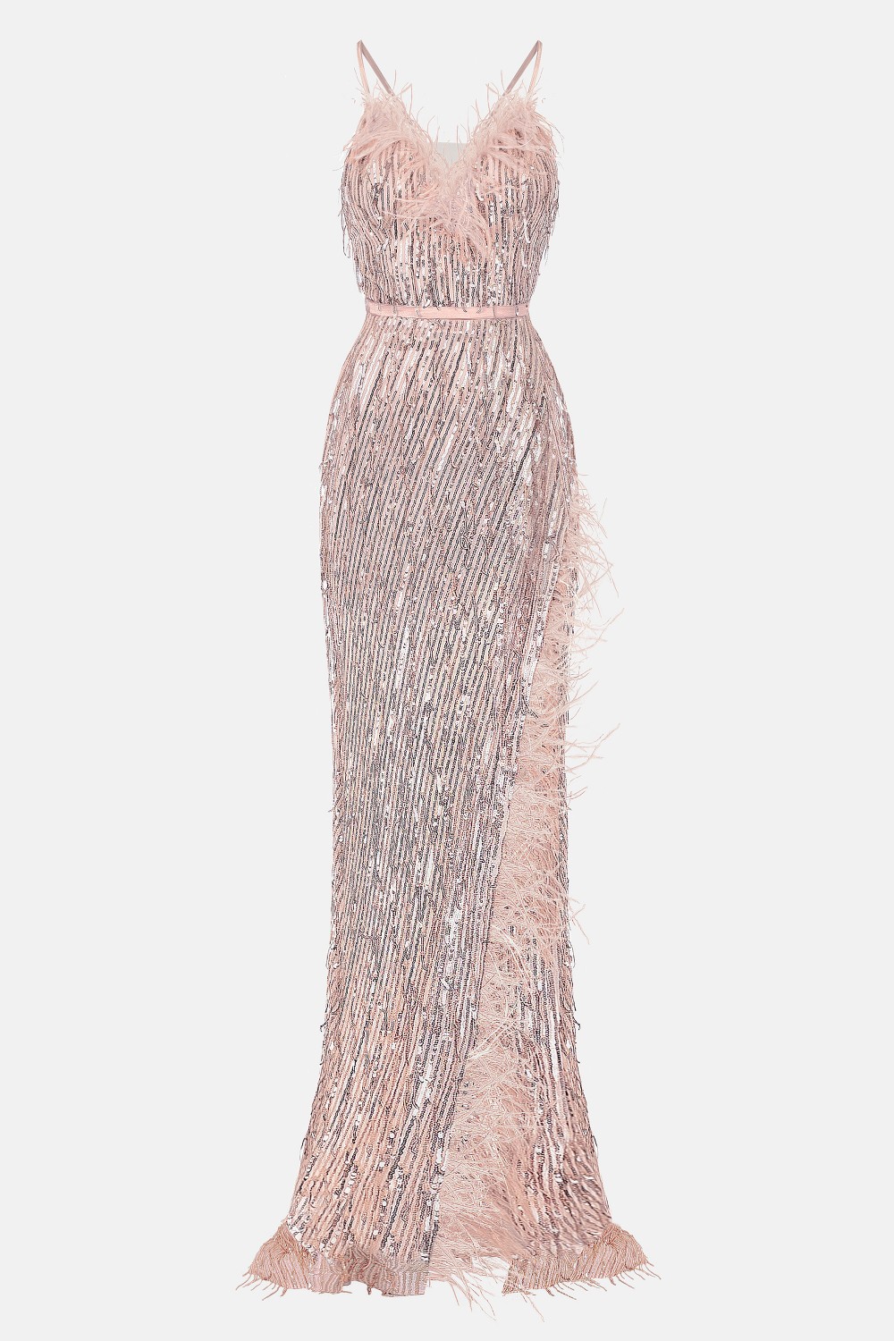 MAXI VESTIDO ALAIA LENTEJUELAS ОRO ROSA MAXI VESTIDO ALAIA LENTEJUELAS ОRO ROSA