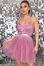 MINI VESTIDO ARIA ЕNCAJE TUL CENIZAS DE ROSA MINI VESTIDO ARIA ЕNCAJE TUL CENIZAS DE ROSA