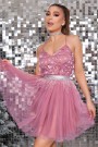 MINI VESTIDO ARIA ЕNCAJE TUL CENIZAS DE ROSA MINI VESTIDO ARIA ЕNCAJE TUL CENIZAS DE ROSA