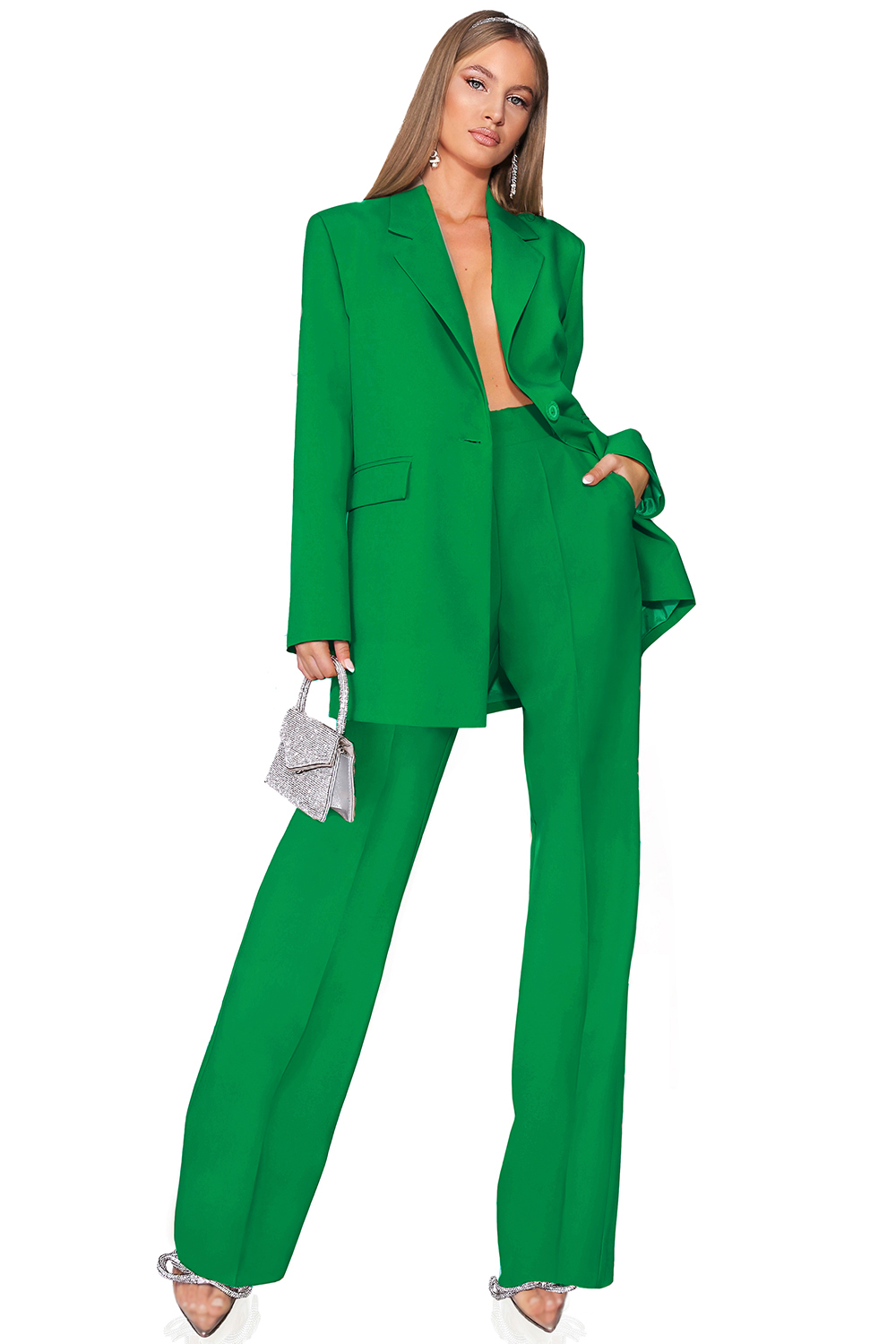 PANTALONI BOSSY TESSUTO BIELASTICO VERDE PANTALONI BOSSY TESSUTO BIELASTICO VERDE