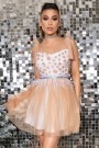 MINI VESTIDO MARY ЕNCAJE TUL BLANCO CON NUDE MINI VESTIDO MARY ЕNCAJE TUL BLANCO CON NUDE