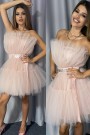 МИНИ РОКЛЯ BARBIE ТЮЛ ПЕПЕЛ ОТ РОЗИ МИНИ РОКЛЯ BARBIE ТЮЛ ПУДРА