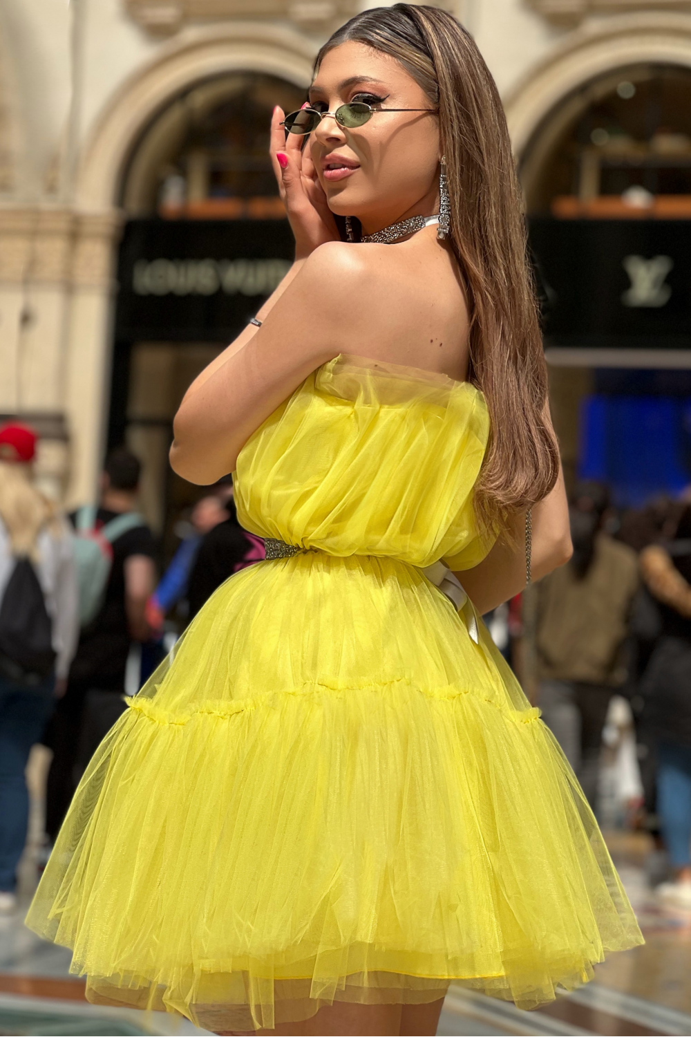 МИНИ РОКЛЯ BARBIE ТЮЛ ЖЪЛТ МИНИ РОКЛЯ BARBIE ТЮЛ ЖЪЛТ