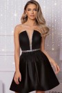 МИНИ РОКЛЯ CRYSTAL САТЕН ЧЕРЕН МИНИ РОКЛЯ CRYSTAL САТЕН ЧЕРЕН