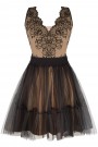 MINI DRESS HARRY LACE TULLE BLACK AND NUDE