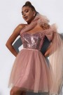 МИНИ РОКЛЯ BALLERINA ПАЙЕТИ ТЮЛ РОЗОВО ЗЛАТО МИНИ РОКЛЯ BALLERINA ПАЙЕТИ ТЮЛ РОЗОВО ЗЛАТО