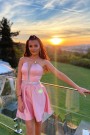 МИНИ РОКЛЯ CRYSTAL САТЕН ПУДРА МИНИ РОКЛЯ CRYSTAL САТЕН ПУДРА