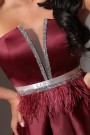 МИНИ РОКЛЯ CRYSTAL САТЕН БОРДО МИНИ РОКЛЯ CRYSTAL САТЕН БОРДО