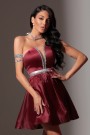 МИНИ РОКЛЯ CRYSTAL САТЕН БОРДО МИНИ РОКЛЯ CRYSTAL САТЕН БОРДО