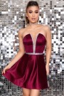 МИНИ РОКЛЯ CRYSTAL САТЕН БОРДО МИНИ РОКЛЯ CRYSTAL САТЕН БОРДО