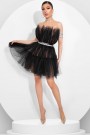 МINI VESTITO BARBIE ТULLE NUDO CON NERO МINI VESTITO BARBIE ТULLE NUDO CON NERO