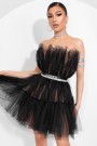 МINI VESTITO BARBIE ТULLE NUDO CON NERO МINI VESTITO BARBIE ТULLE NUDO CON NERO