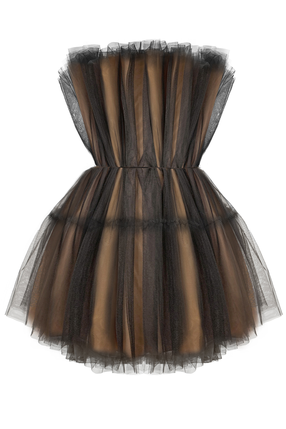 МINI VESTITO BARBIE ТULLE NUDO CON NERO МINI VESTITO BARBIE ТULLE NUDO CON NERO