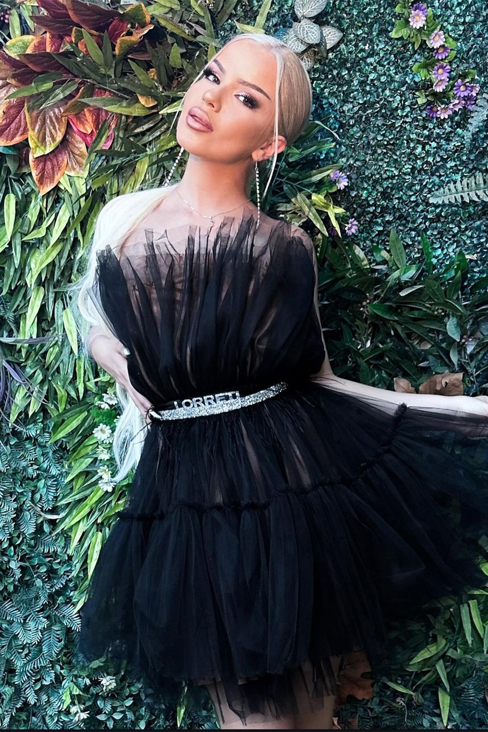 МINI VESTITO BARBIE ТULLE NUDO CON NERO МINI VESTITO BARBIE ТULLE NUDO CON NERO
