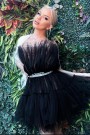 МINI VESTITO BARBIE ТULLE NUDO CON NERO МINI VESTITO BARBIE ТULLE NUDO CON NERO