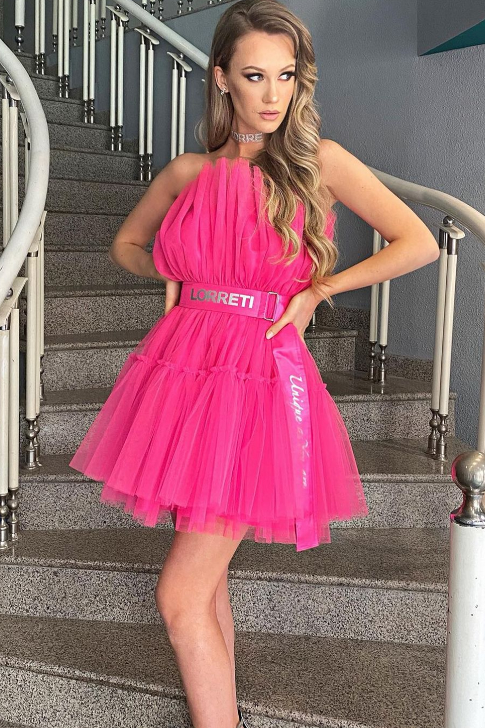 MINI DRESS BARBIE TULLE HOT PINK MINI DRESS BARBIE TULLE HOT PINK