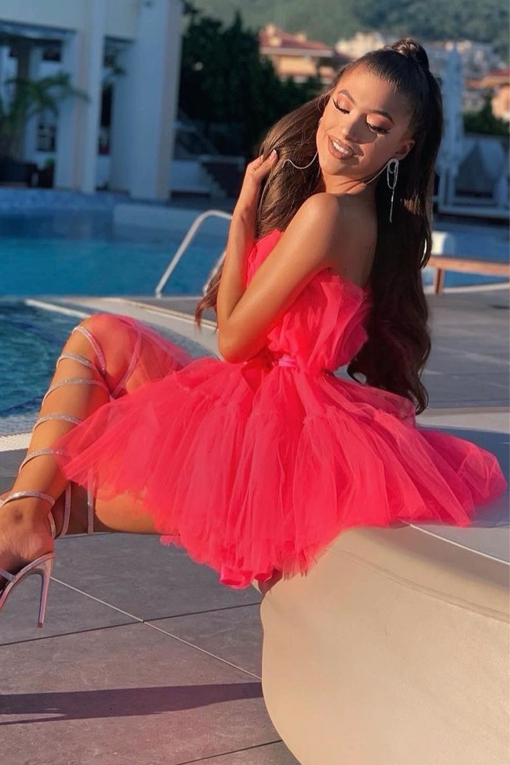 MINI DRESS BARBIE TULLE HOT PINK MINI DRESS BARBIE TULLE HOT PINK