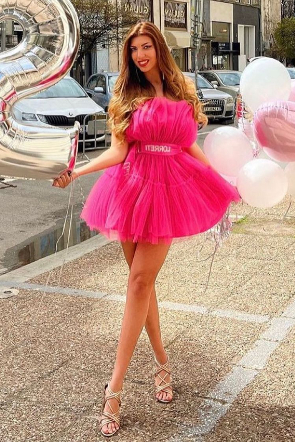 MINI DRESS BARBIE TULLE HOT PINK MINI DRESS BARBIE TULLE HOT PINK