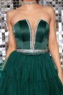 MINI ROCHIE CECILE SATIN TUL VERDE INCHIS MINI ROCHIE CECILE SATIN TUL VERDE INCHIS