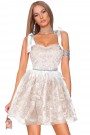 MINI DRESS MILA LACE WHITE AND NUDE