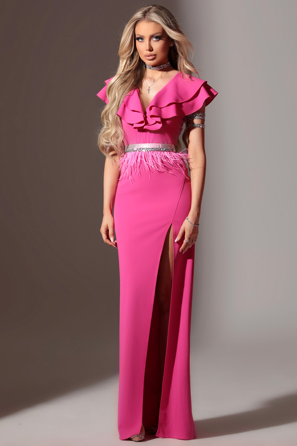 MAXI ROCHIE MADELYN TRICOT ROZ APRINS MAXI ROCHIE MADELYN TRICOT ROZ APRINS