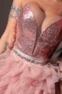 МИНИ РОКЛЯ AMORE ПАЙЕТИ ТЮЛ РОЗОВО ЗЛАТО МИНИ РОКЛЯ AMORE ПАЙЕТИ ТЮЛ РОЗОВО ЗЛАТО