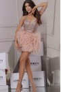 МИНИ РОКЛЯ AMORE ПАЙЕТИ ТЮЛ РОЗОВО ЗЛАТО МИНИ РОКЛЯ AMORE ПАЙЕТИ ТЮЛ РОЗОВО ЗЛАТО