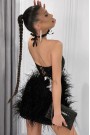 МИНИ РОКЛЯ TINKERBELL ПАЙЕТИ ПЕРА ЧЕРЕН
