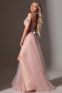 МAXI VESTITO PENELOPE PIUME BROCCATO DI TULLE ROSA CIPRIA МAXI VESTITO PENELOPE PIUME BROCCATO DI TULLE ROSA CIPRIA