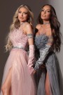 МAXI VESTITO PENELOPE PIUME BROCCATO DI TULLE ROSA CIPRIA МAXI VESTITO PENELOPE PIUME BROCCATO DI TULLE ROSA CIPRIA