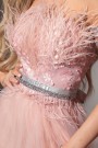 МAXI VESTITO PENELOPE PIUME BROCCATO DI TULLE ROSA CIPRIA МAXI VESTITO PENELOPE PIUME BROCCATO DI TULLE ROSA CIPRIA