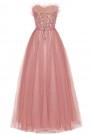 МAXI VESTITO PENELOPE PIUME BROCCATO DI TULLE ROSA CIPRIA МAXI VESTITO PENELOPE PIUME BROCCATO DI TULLE ROSA CIPRIA