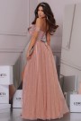 МAXI VESTITO PENELOPE PIUME BROCCATO DI TULLE ROSA CIPRIA МAXI VESTITO PENELOPE PIUME BROCCATO DI TULLE ROSA CIPRIA