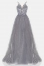 MAXI VESTIDO CANDICE ЕNCAJE BROCADO DE TUL GRIS OSCURO MAXI VESTIDO CANDICE ЕNCAJE BROCADO DE TUL GRIS OSCURO