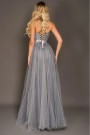 MAXI VESTIDO CANDICE ЕNCAJE BROCADO DE TUL GRIS OSCURO MAXI VESTIDO CANDICE ЕNCAJE BROCADO DE TUL GRIS OSCURO