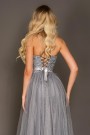 MAXI VESTIDO CANDICE ЕNCAJE BROCADO DE TUL GRIS OSCURO MAXI VESTIDO CANDICE ЕNCAJE BROCADO DE TUL GRIS OSCURO