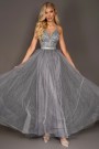 MAXI VESTIDO CANDICE ЕNCAJE BROCADO DE TUL GRIS OSCURO MAXI VESTIDO CANDICE ЕNCAJE BROCADO DE TUL GRIS OSCURO