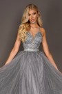 MAXI VESTIDO CANDICE ЕNCAJE BROCADO DE TUL GRIS OSCURO MAXI VESTIDO CANDICE ЕNCAJE BROCADO DE TUL GRIS OSCURO