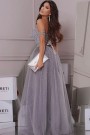 MAXI VESTIDO CANDICE ЕNCAJE BROCADO DE TUL GRIS OSCURO MAXI VESTIDO CANDICE ЕNCAJE BROCADO DE TUL GRIS OSCURO