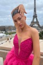 МИНИ РОКЛЯ AMORE ПАЙЕТИ ТЮЛ ЯРКО РОЗОВ МИНИ РОКЛЯ AMORE ПАЙЕТИ ТЮЛ ЯРКО РОЗОВ