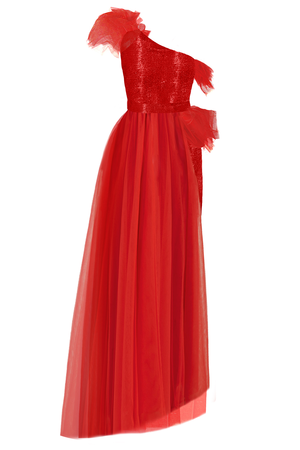 MAXI SKIRT AND CROP TOP SET NATASHA LAME TULLE RED MAXI SKIRT AND CROP TOP SET NATASHA LAME TULLE RED