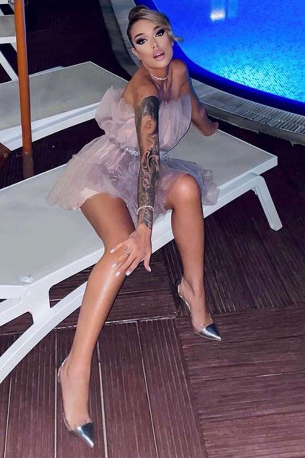 МИНИ РОКЛЯ BARBIE ТЮЛ ЛАВАНДУЛА МИНИ РОКЛЯ BARBIE ТЮЛ ЛАВАНДУЛА
