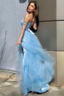 ДЪЛЪГ СЕТ ТОП С ПОЛА FROZEN САТЕН ТЮЛ БРОКАТ СВЕТЛО СИН ДЪЛЪГ СЕТ ТОП С ПОЛА FROZEN САТЕН ТЮЛ БРОКАТ СВЕТЛО СИН