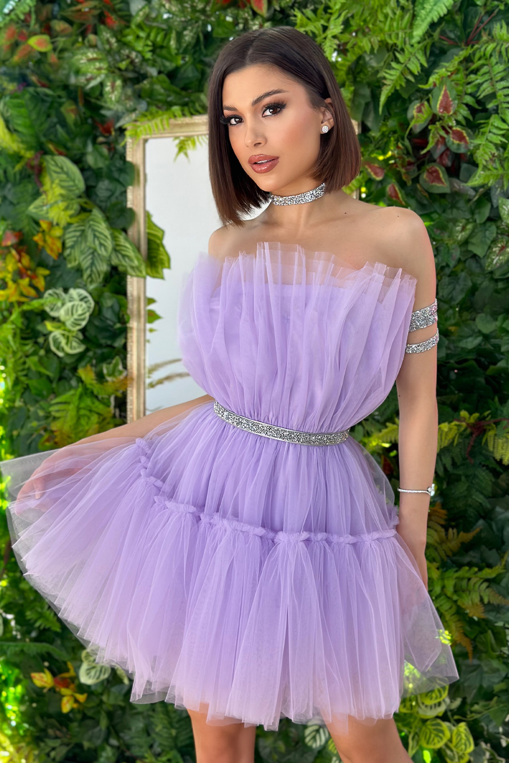 МИНИ РОКЛЯ BARBIE ТЮЛ СВЕТЛО ЛИЛАВ МИНИ РОКЛЯ BARBIE ТЮЛ СВЕТЛО ЛИЛАВ