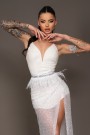 MAXI CONJUNTO TOP CON FALDA LOLA LENTEJUELAS BLANCO